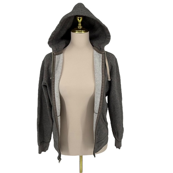 RARE Polo Ralph Lauren XS Full Zip HTR Gray Waffle Hoodie Pony Jacket Cotton Y2K - Picture 7 of 15